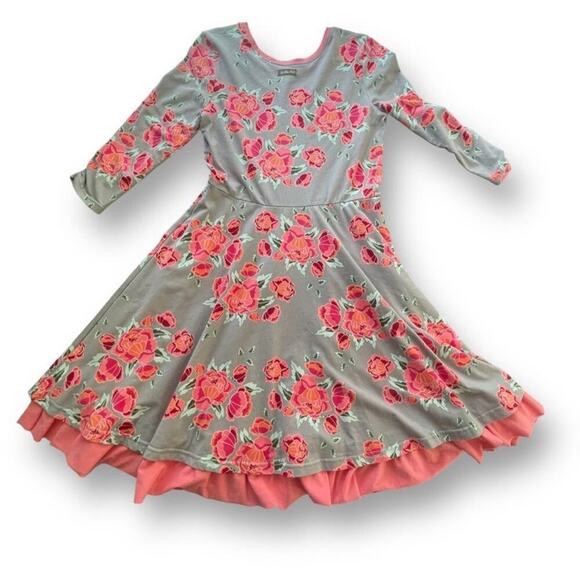 MATILDA JANE Marzipan Rose Fit & Flare Pink / Grey Dress Size Medium - Picture 6 of 15